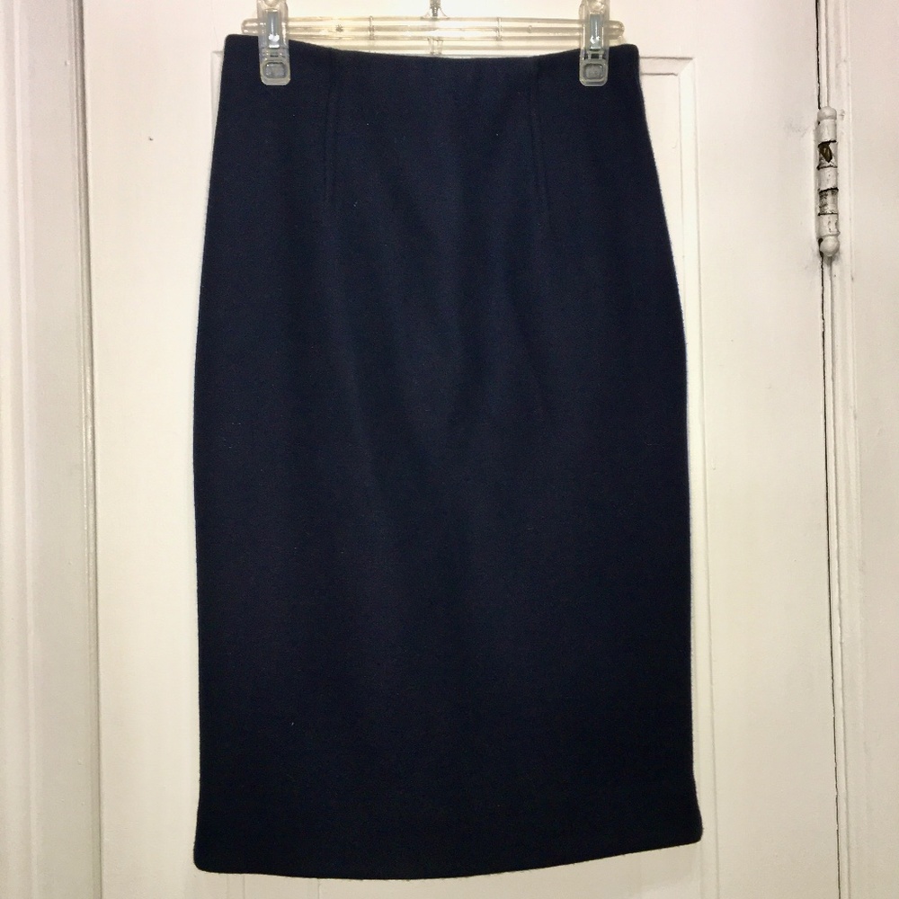 Authentic Marc Jacobs Wool Navy Blue Skirt Size 2 New